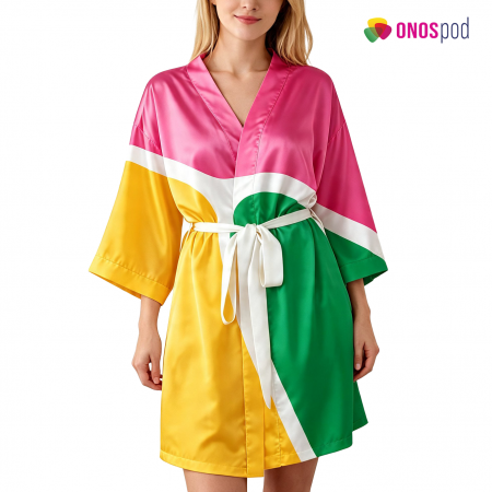 All-Over Print Women's Satin Robe