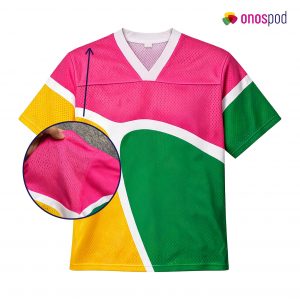 AOP Overlap V-Neck Mesh Football Jersey with Extended Shoulder