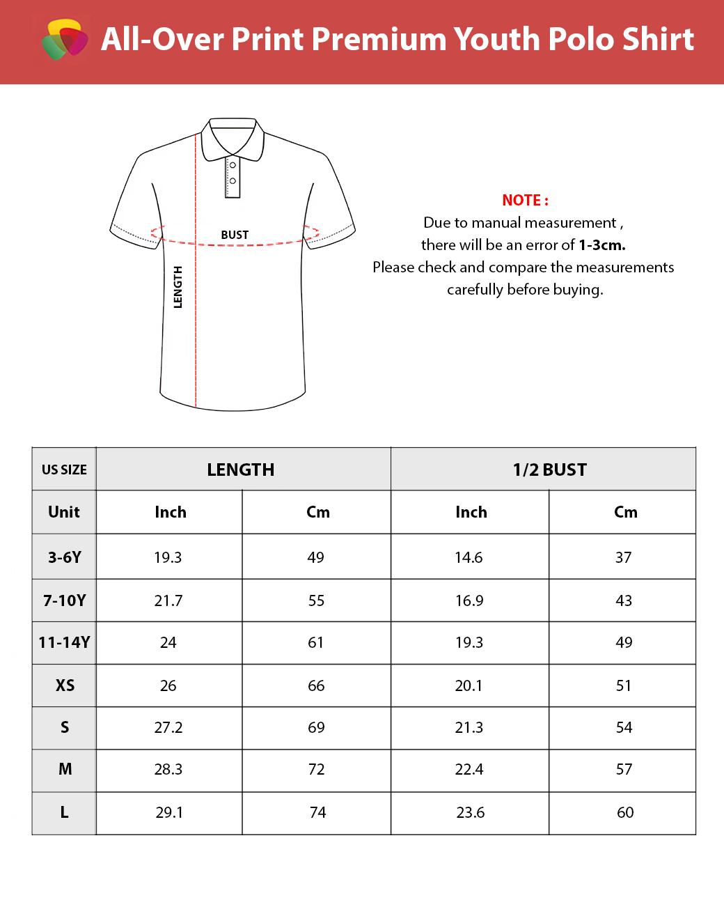 All-Over Print and Embroidered Youth Polo Shirt 2 All-Over Print and Embroidered Youth Polo Shirt - Image 2