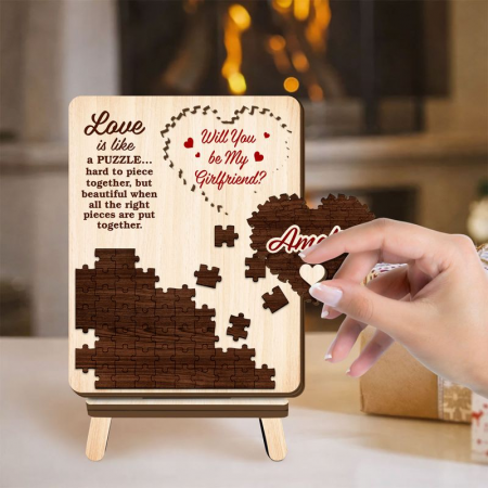 Custom Shape 3-Layer Wooden Puzzle Card With Stand