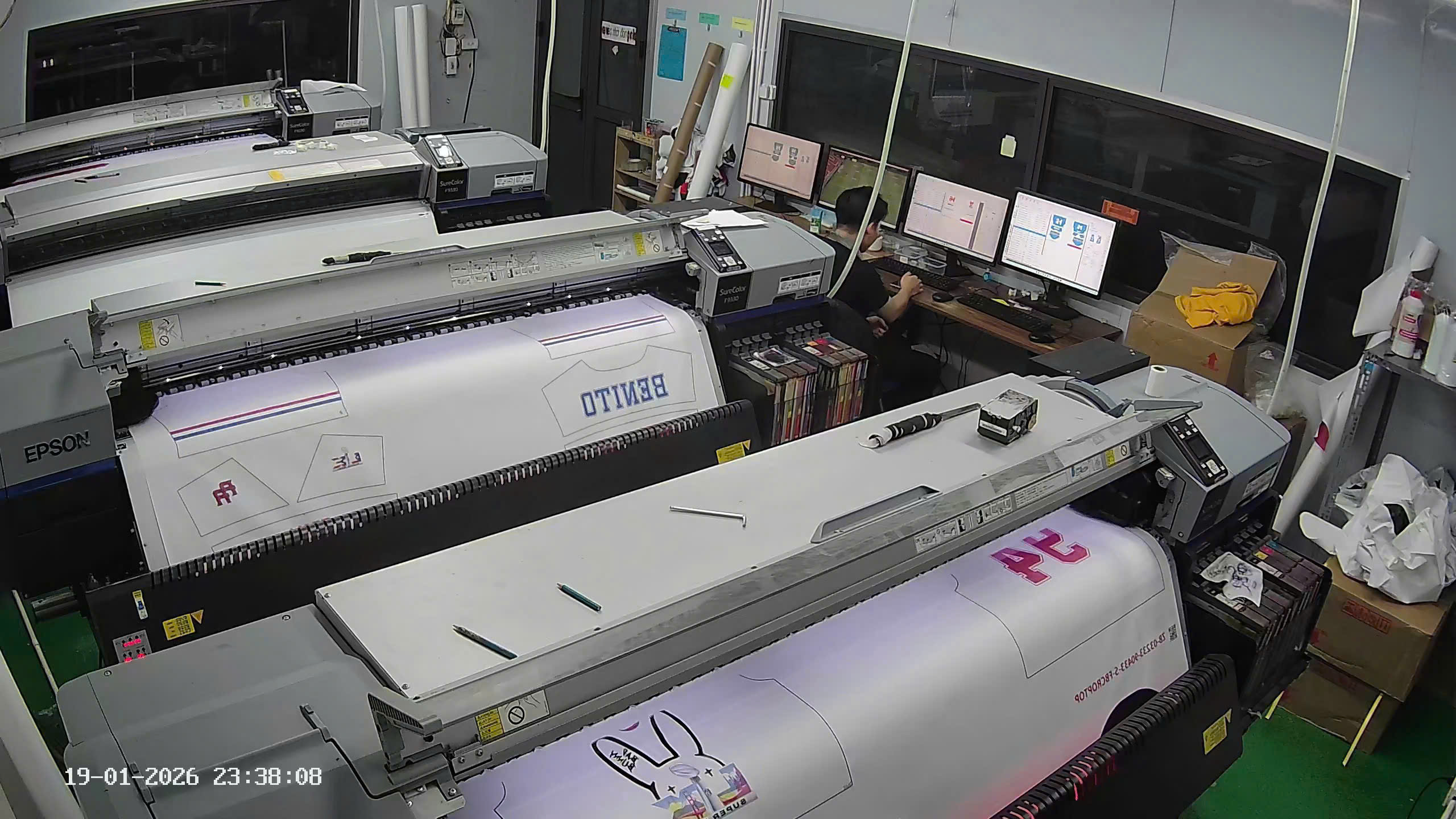 Epson SureColor F-series sublimation printers at Onospod — printing jersey AOP patterns