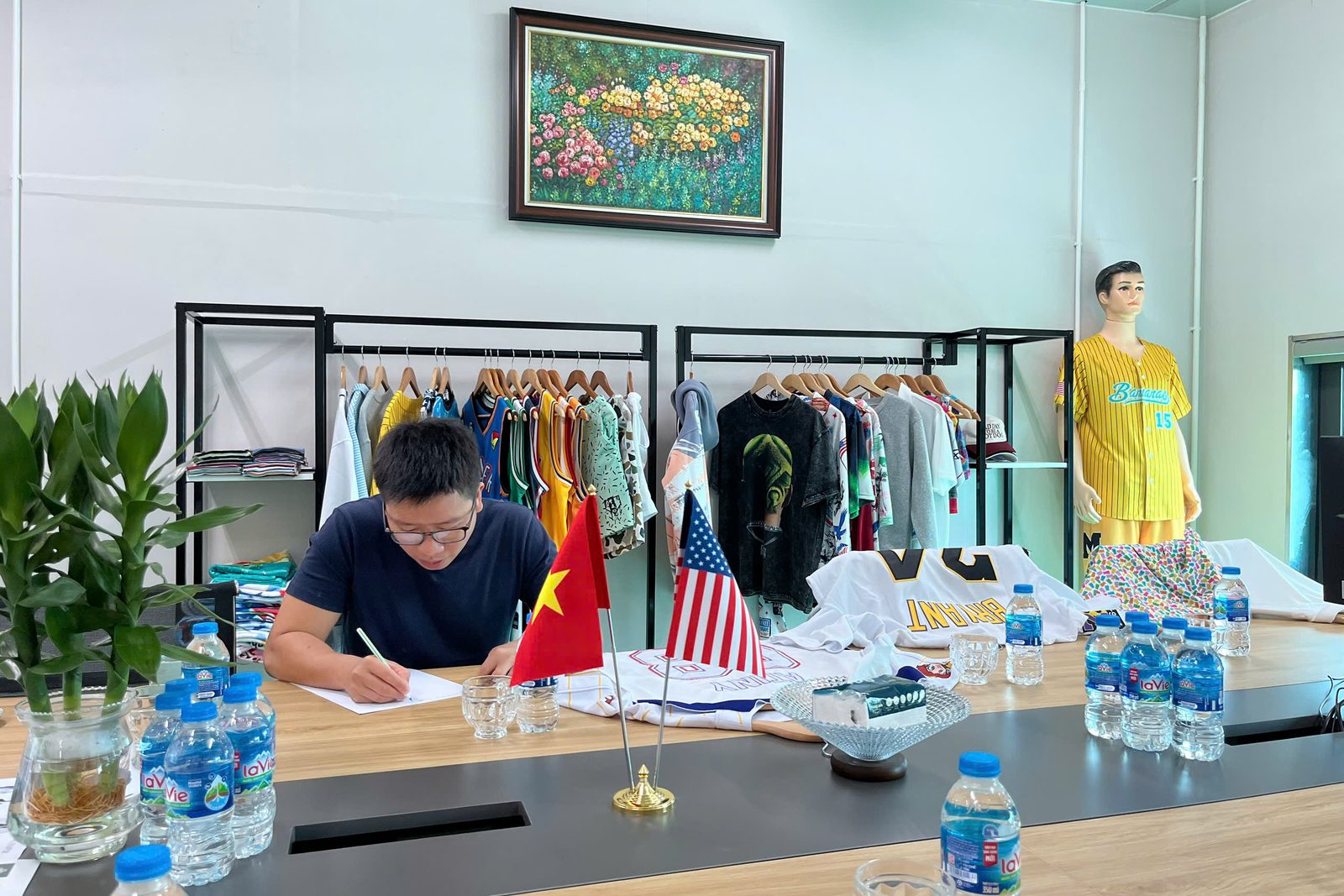 Custom Jersey Manufacturer 11 Jersey showroom with custom samples at Onospod Vietnam