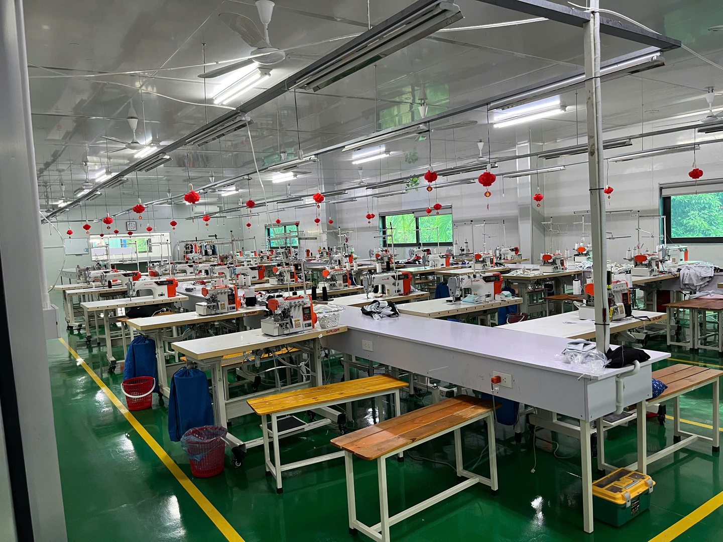 Onospod sewing line — cut-and-sew assembly for AOP sublimation jerseys and apparel